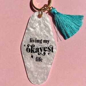 Positive Affirmations Resin Tassle Keychains